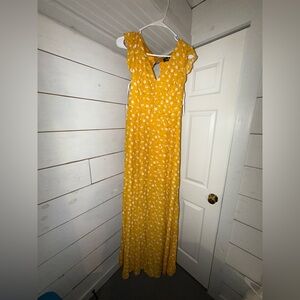 Lulu's Harvest Gold Floral Maxi Dress